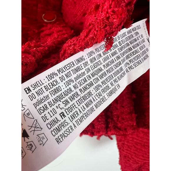 Endless Rose Double Pocket Red Tweed Jacket XS - Picture 7 of 8